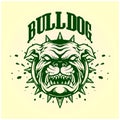 Angry bulldog wild animal head logo illustration