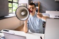 Angry Bully Boss Dominator Shouting In Business Meeting Royalty Free Stock Photo