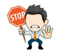 Angry business man showing stop sign Royalty Free Stock Photo