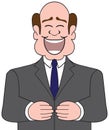 Happy Cartoon Laughing Businessman