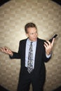 Angry Businessman on Cell Phone Royalty Free Stock Photo