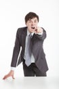 Angry businessman pointing camera Royalty Free Stock Photo