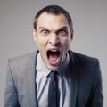 Angry Businessman Screaming Royalty Free Stock Photo