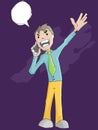 Angry businessman screaming on the phone Royalty Free Stock Photo