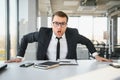 Angry businessman shouting at somebody Royalty Free Stock Photo