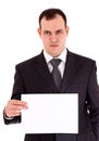 Angry businessman show paper Royalty Free Stock Photo