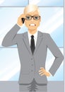 Angry businessman talking on mobile phone Royalty Free Stock Photo