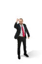 Angry businessman threatening and pointing to camera. on white. Royalty Free Stock Photo