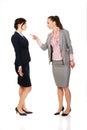 Angry businesswoman accuses her partner. Royalty Free Stock Photo