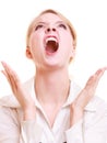 Angry businesswoman furious woman screaming Royalty Free Stock Photo