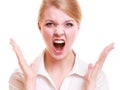 Angry businesswoman furious woman screaming Royalty Free Stock Photo