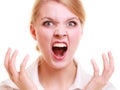 Angry businesswoman furious woman screaming Royalty Free Stock Photo