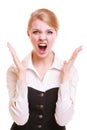 Angry businesswoman furious woman screaming Royalty Free Stock Photo