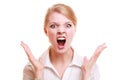 Angry businesswoman furious woman screaming Royalty Free Stock Photo