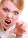 Angry businesswoman furious woman screaming Royalty Free Stock Photo