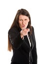 Angry businesswoman pointing Royalty Free Stock Photo