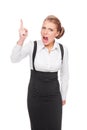 Angry businesswoman shaking her finger