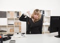 Angry businesswoman throwing a tantrum Royalty Free Stock Photo