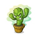 Angry cactus in a flowerpot Royalty Free Stock Photo
