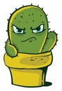 Angry cactus on pot , illustration, vector