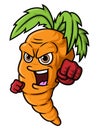 Angry carrot cartoon mascot character