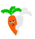 Angry carrot vector illustration with shadow