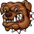 Angry cartoon bulldog head mascot