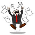 An angry cartoon businessman Royalty Free Stock Photo