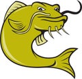 Angry Cartoon Catfish Fish