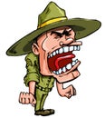 Angry cartoon drill sergeant Royalty Free Stock Photo