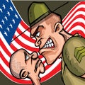 Angry cartoon drill sergeant