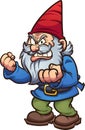 Angry cartoon gnome with defiant attitude