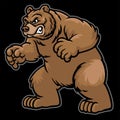 Angry cartoon grizzly bear Royalty Free Stock Photo