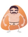 Angry cartoon man with underpants