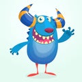 Angry cartoon monster. Royalty Free Stock Photo