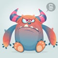 Angry cartoon monster. Halloween vector illustration Royalty Free Stock Photo