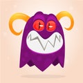 Angry cartoon monster screaming. Funny monster expression. Halloween vector illustration. Royalty Free Stock Photo