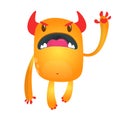 Angry cartoon monster. Vecto Halloween illustration. Royalty Free Stock Photo