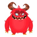 Angry cartoon monster. Vector Halloween monster character. Big set of cartoon monsters clipart. Royalty Free Stock Photo