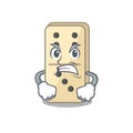 Angry cartoon style of domino cute isolated