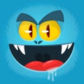 Angry cartoon vampire monster character. Vector illustration Halloween Monster Face