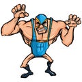 Angry cartoon wrestler with a mask Royalty Free Stock Photo