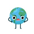 Angry character emotional planet earth. Environment day concept.