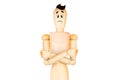 Angry character standing with hands folded Royalty Free Stock Photo