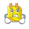 Angry checked note paper mascot Royalty Free Stock Photo