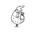 Angry chicken logo vector illustration. Royalty Free Stock Photo