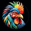 Angry chicken rooster face portrait design Royalty Free Stock Photo