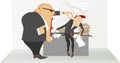 Angry boss and employee illustration Royalty Free Stock Photo