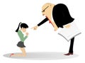 Angry boss scolds an employee woman illustration