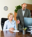 Angry chief and secretary in office Royalty Free Stock Photo